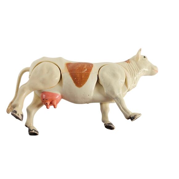 Vintage Hinged Plastic Farm Animal Lot of 11 1970s Cow Pig Sheep Made Hong Kong - Picture 9 of 14